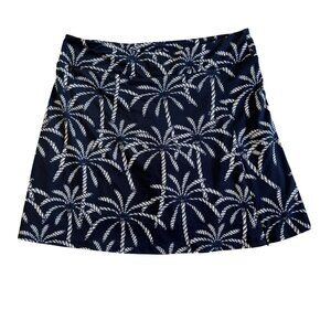Lulu B Womens Sz Small Navy Palm Tree Print Skort With Built-In Shorts
